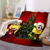 1Pc Happy Minions Holiday Wreath Blanket Soft Throw Blanket For Home Bedroom Bed Sofa Travel Office Solid Christmas Blanket