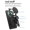 For Honor Magic5 Pro Case with Slide Camera Lid PC+TPU Kickstand Phone Cover