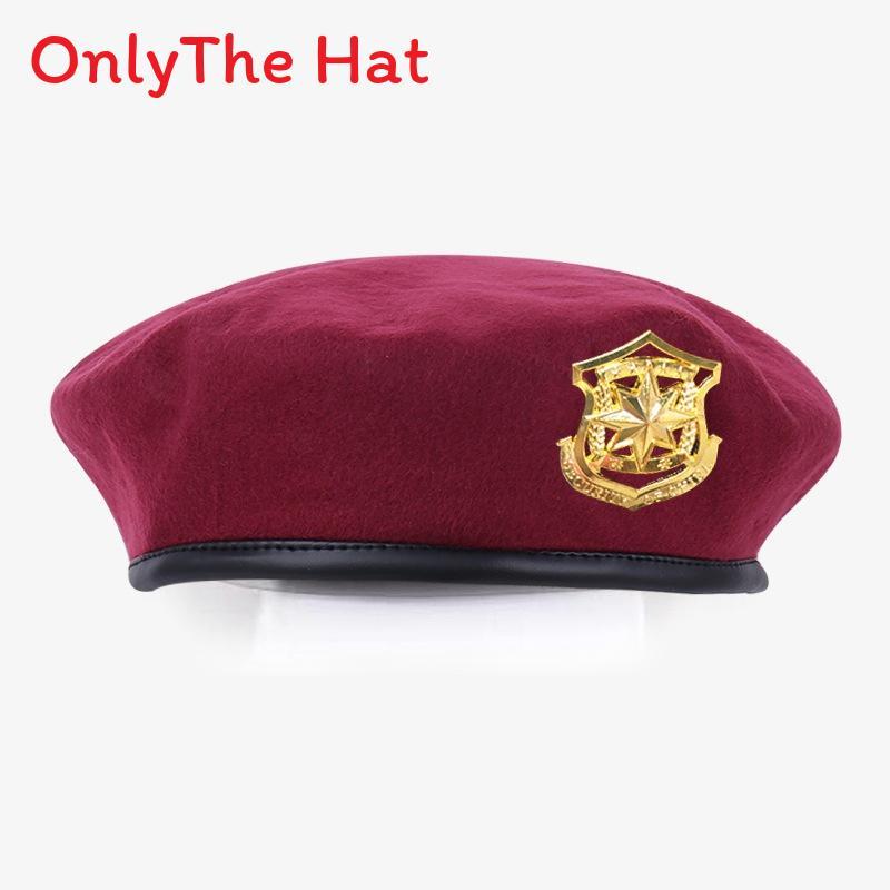 Marvel Logo Wool Beret Hat With Retro British Style And Uv Sunshade For Adults