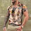 T-shirt con tatuaggio estivo Camicie hawaiane da uomo Marca Manica corta Top Magliette Camicetta casual da uomo Moda Camisas De Hombre Abbigliamento