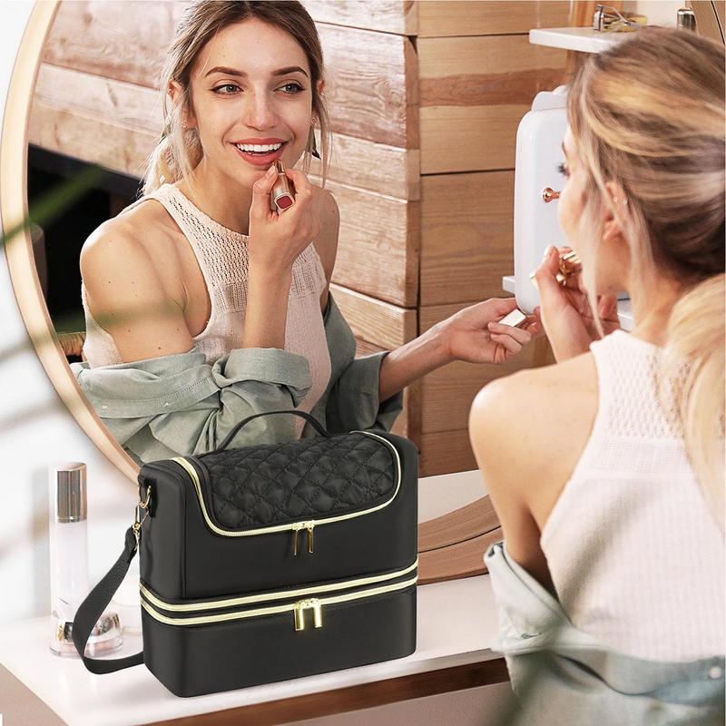 45 Bottles Nail Polish Storage Bag Manicure Tool Bag Detachable 2-layer Multi-function Travel Portable Essential Oil Storage Bag