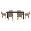 Garden Dining Set with Cushions 7 pcs Beige Poly Rattan