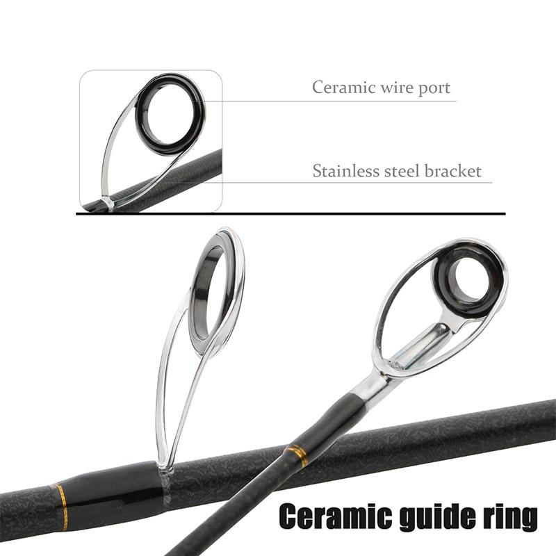 Casting Fishing Combo 2.1M/2.4M Carbon 4Tips Carbon Fishing Rod with Baitcasting Reel Travel Fishing