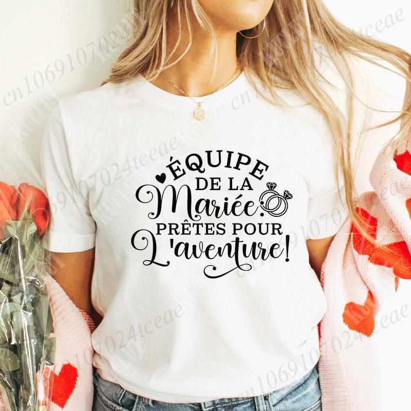Humor French Bachelorette Party T-Shirt Girls Single Farewell Tees Team Evjf Future Bride Shirt Funny Bridal Shower Wedding Tops