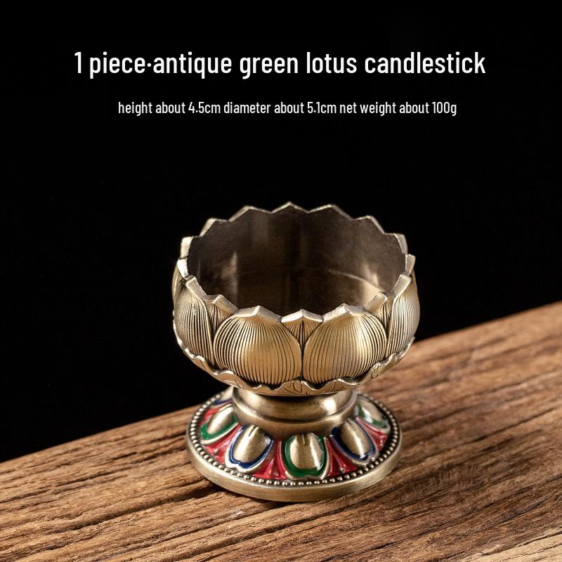 Ganzmetall Lotus Butterlampenhalter Set für Buddhistische Opfergaben