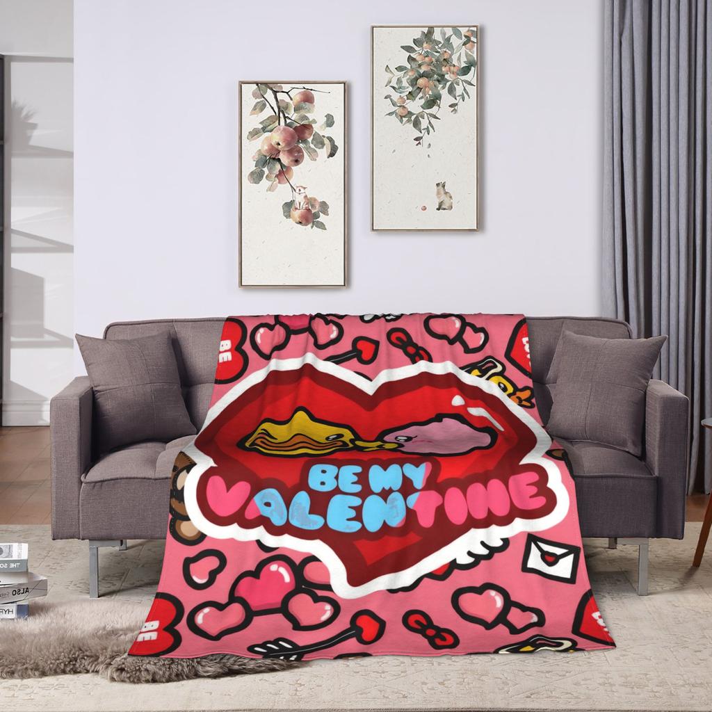 Warm Blankets Child Travel Yellow Duck Heart Throw Blanket Flannel Bedspread Couch Chair Sofa Bed Street Trend Sofa Bed Cover