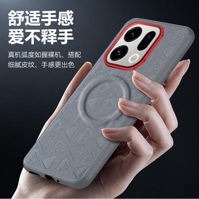 For Oppo Find X9 and X9 Pro Leather Case Magnetic Suction Contrast Color Keys Lens Frame Anti-Fingerprint Soft Silicone Cover