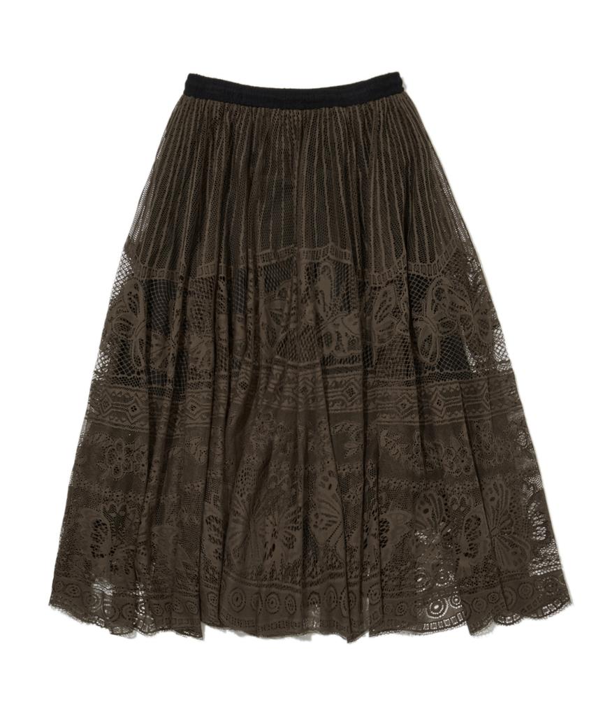 Penfield Lace Flare Long Skirt Brown_Fs1Ws15F
