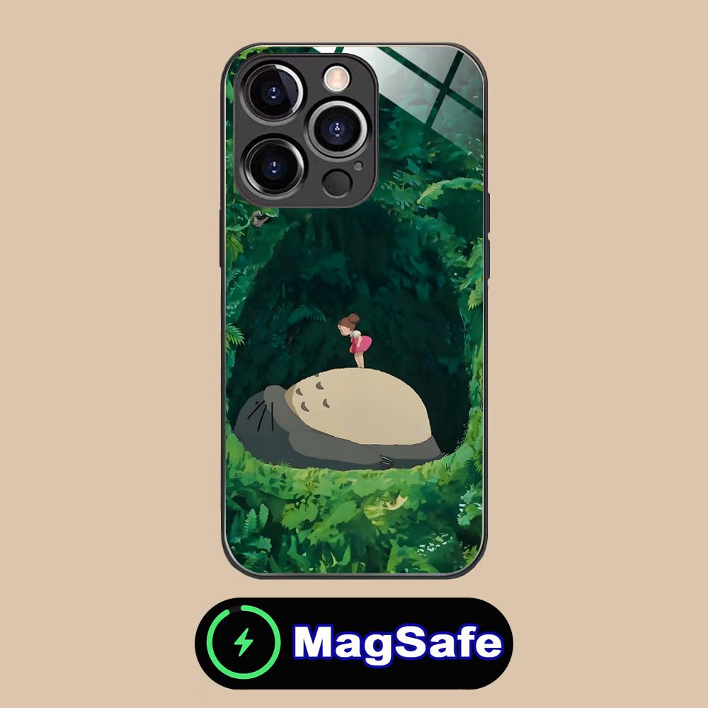 Anime Cute S-Totoros Phone Case for iPhone 16 15 14 13 12 11 Pro Max Plus Mini MagSafe Glass Colour Printing Pretty Smartphone