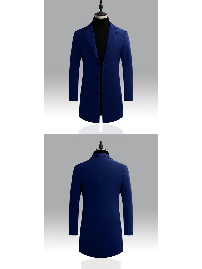 Abrigo Trench de Lana Slim para Hombre Estilo Coreano para Otoño/Invierno 2021
