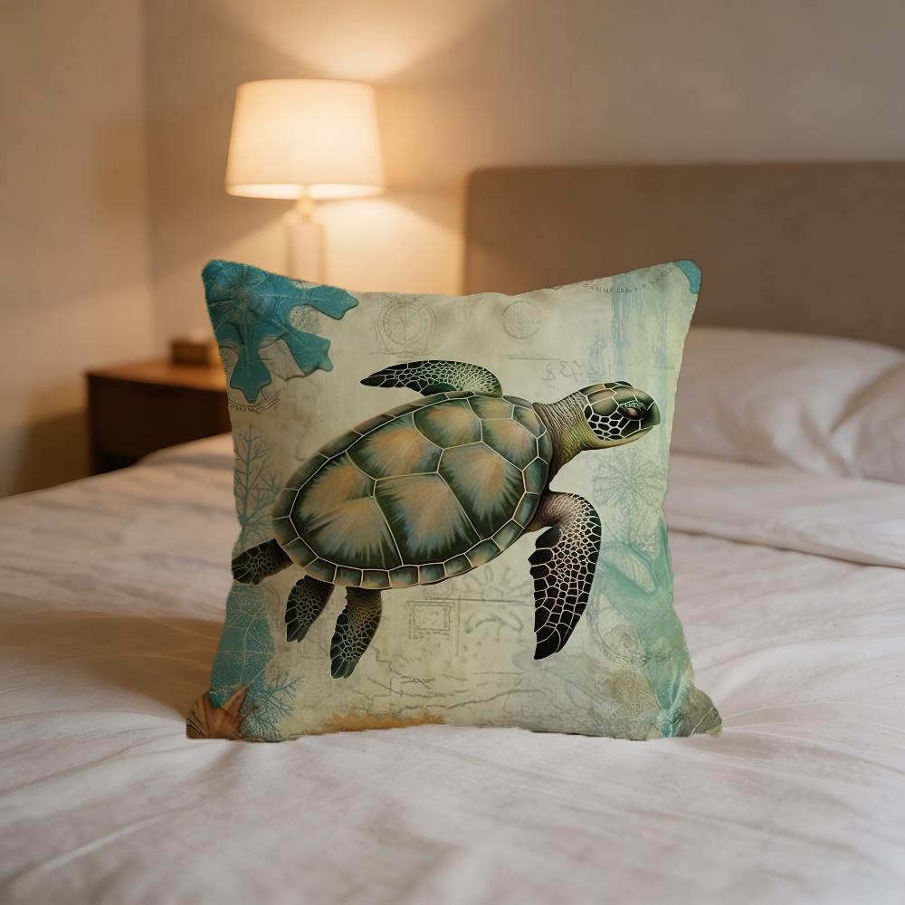 Sea Turtle cute cushion cover For Pillow Printing Sofa Decoration Home Car Room Coffee Shop Office Nordic Simplicity