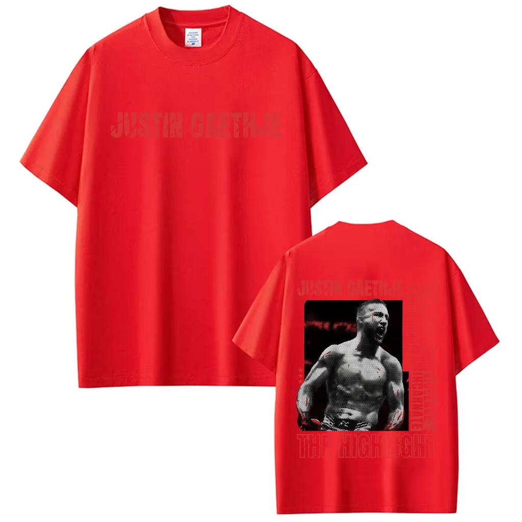 Fashion Violent Aesthetic Summer T-shirt Printed With Classic Highlights of Justin Gaethje Women And Men T-shirt