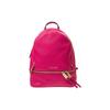 Letter Logo Logo Zipper Closure Cowhide School Bag Backpack Women's Pink