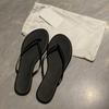 Sheepskin Version~ Simple Leather with Toes Flip-flops for Women In Summer, Expensive and High-end Flat-bottomed Half Slippers Sandals