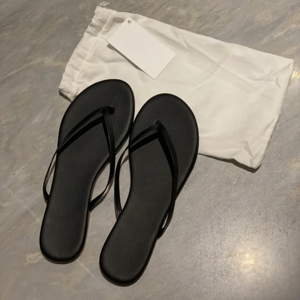 Sheepskin Version~ Simple Leather with Toes Flip-flops for Women In Summer, Expensive and High-end Flat-bottomed Half Slippers Sandals