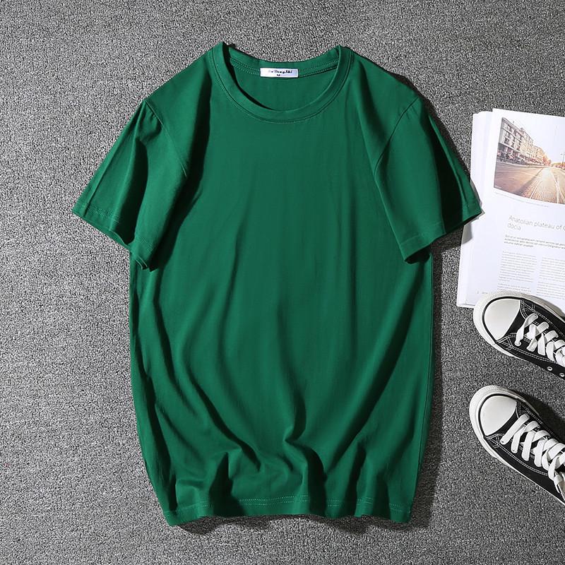 Men's Plus Size Casual Solid Color Short Sleeve Cotton T-Shirt for Team Building