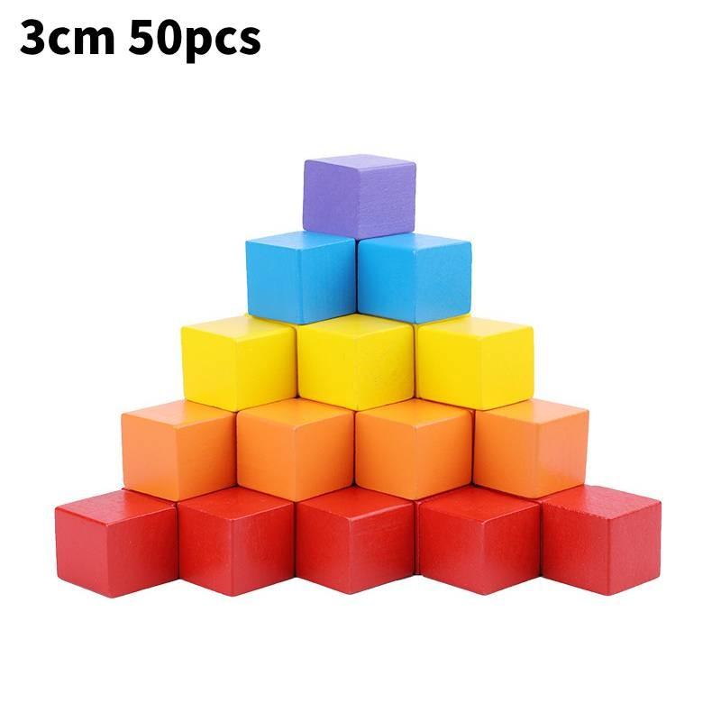 Dimensional Three Colourful Square Building Blocks Early Educational Kids Toys