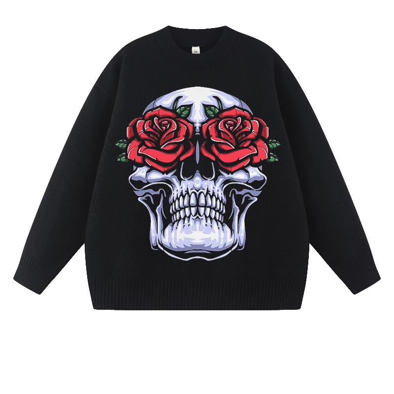 

Y2K Европейский и Американский готический ретро персонализированный мужской и женский вязаный свитер с длинными рукавами S