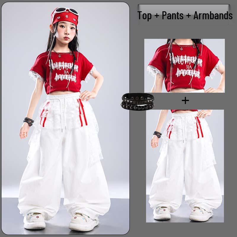 Set Costume Hip Hop Jazz Dance per Ragazze – Alla Moda Outfit da Esibizione Street Dance per Bambini