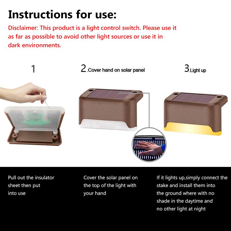 8/16pcs LED Solar Deck Light Solar Step Lights Outdoor Waterproof Lamp for Stairs Pathway Patio Yard