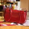 Retro leather shoulder bag for women red underarm bag lady's bag luxurious flap monochromatic