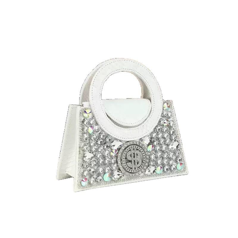 Nuova Borsa da Banchetto Full Diamond, Borsa da Sera Premium con Diamanti d'Acqua, Borsa a Mano a Tracolla con Diamanti, Borsa da Matrimonio Lucida