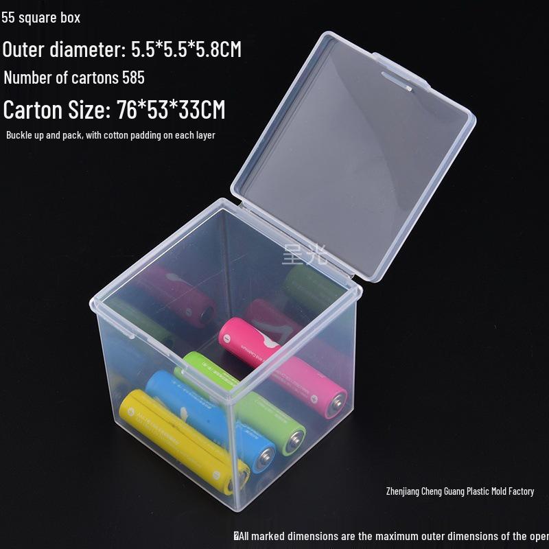 Transparent Small Square Plastic Box for Earphones, Jewelry, Beads, and Small Parts Storage (24-85)