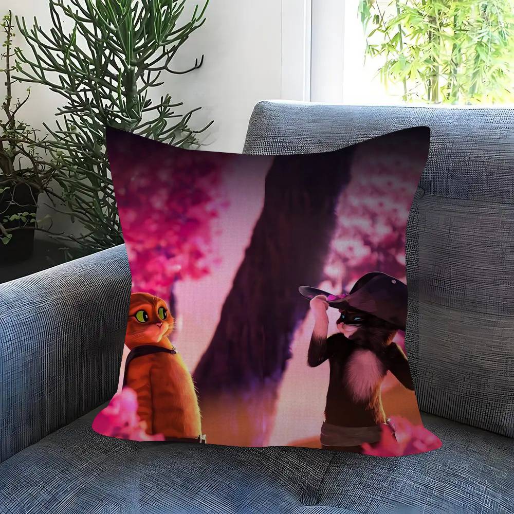 Movie P-Puss Anime In B-Boots Cushion Cover Pillow Cover Decor Pillowcase Printed Cushion Case For Couch