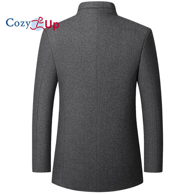 Cozy Up Cappotti per adolescenti Giacca autunno e inverno da uomo Cappotto di lana Giacca con risvolto tinta unita Abbigliamento casual da uomo d'affari lungo
