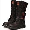 Men's High Top Motorcycle Boots Autumn and Winter Fashion Outdoor Collision Resistant Anti Slip Soft Sole Casual Leather Boots