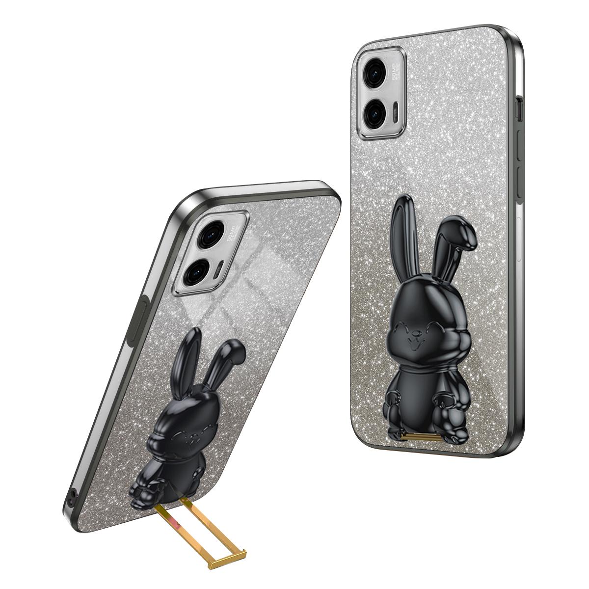 

PC+TPU Cover for Motorola Moto G73 5G,Phone Case with Hands-free Kickstand Black