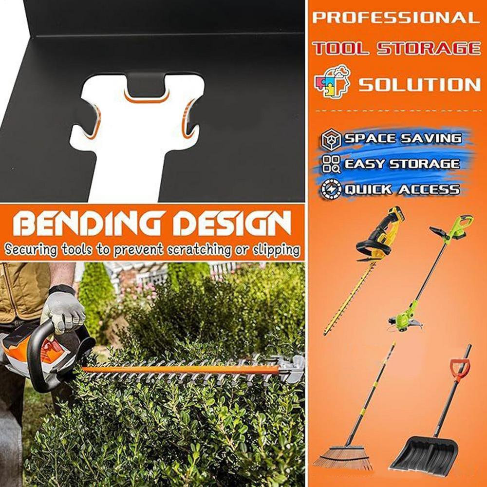 Garden Tool Organizer Wall-Mounted Power Tool Rack Heavy Duty Rust-Proof Space-Saving Storage Shelf For Pruners Branch Shears