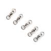 10Pcs Heavy Ball Bearing Barrel Fishing Rolling Swivel Stainless Steel Connector Solid Ring Size