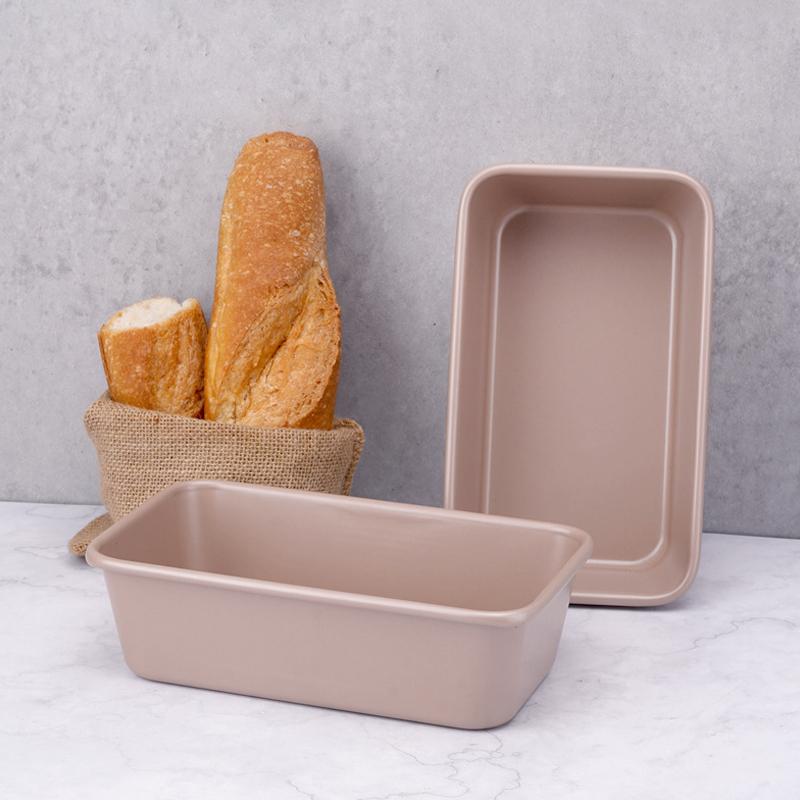 1PC 0.8mm Thickness 9 Inch Heavy Duty Carbon Steel Loaf Pan Nonstick Coating Rectangular Silver Durable Bakeware for Bread