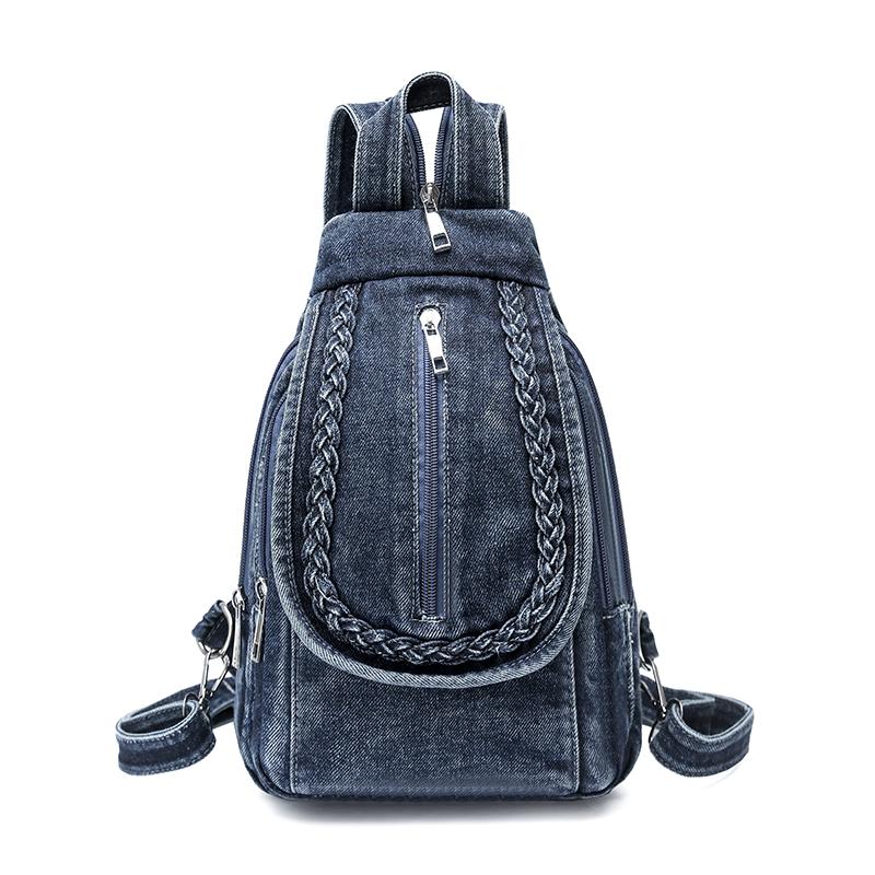Small Backpack Women's Lightweight Retro Large Capacity Chest Bag Multi-function Backpack