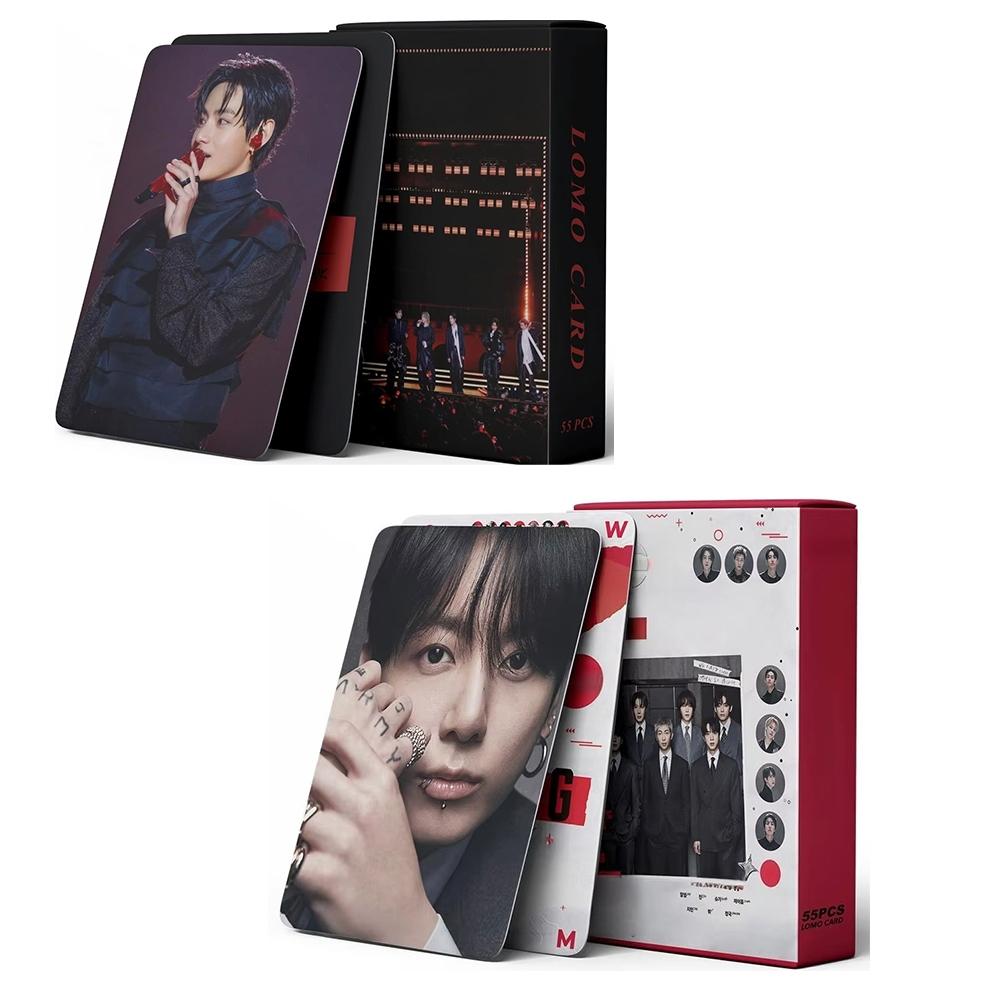 Photo 55Pcs Small Lomo Card Kpop Idol Album Boy Group Arir Flash Card Postcard Fans Photo Collectible Cards Party Favors Gifts