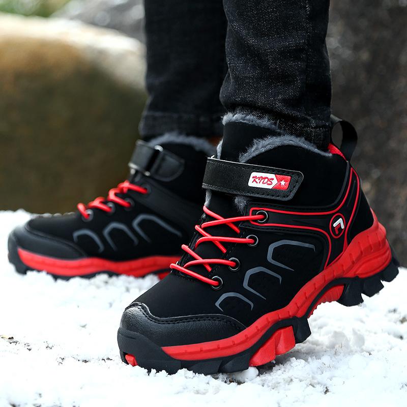 Kids Winter Boots Outdoor Sports Hiking Shoes Kids Winter Warm Non-slip Snow Boots