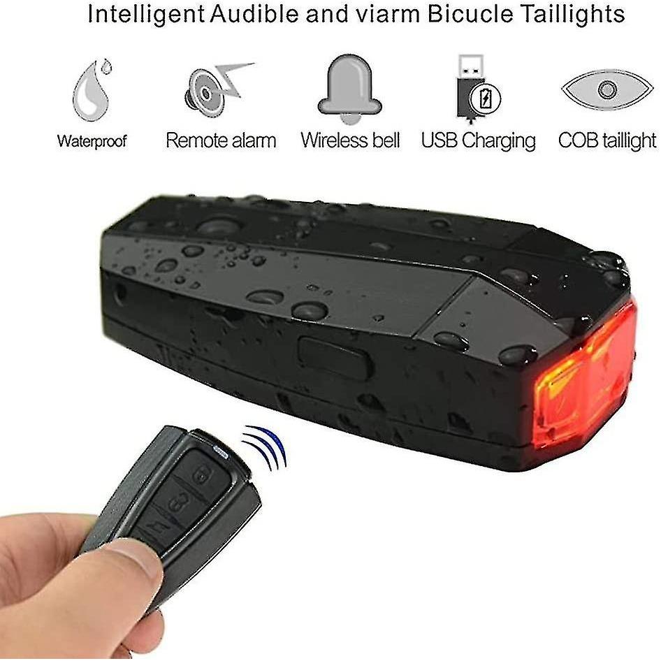 Intelligent Bike Rear Light Anti-theft Lamp Bike Alarm Rear Light Usb Rechargeable Rear Light