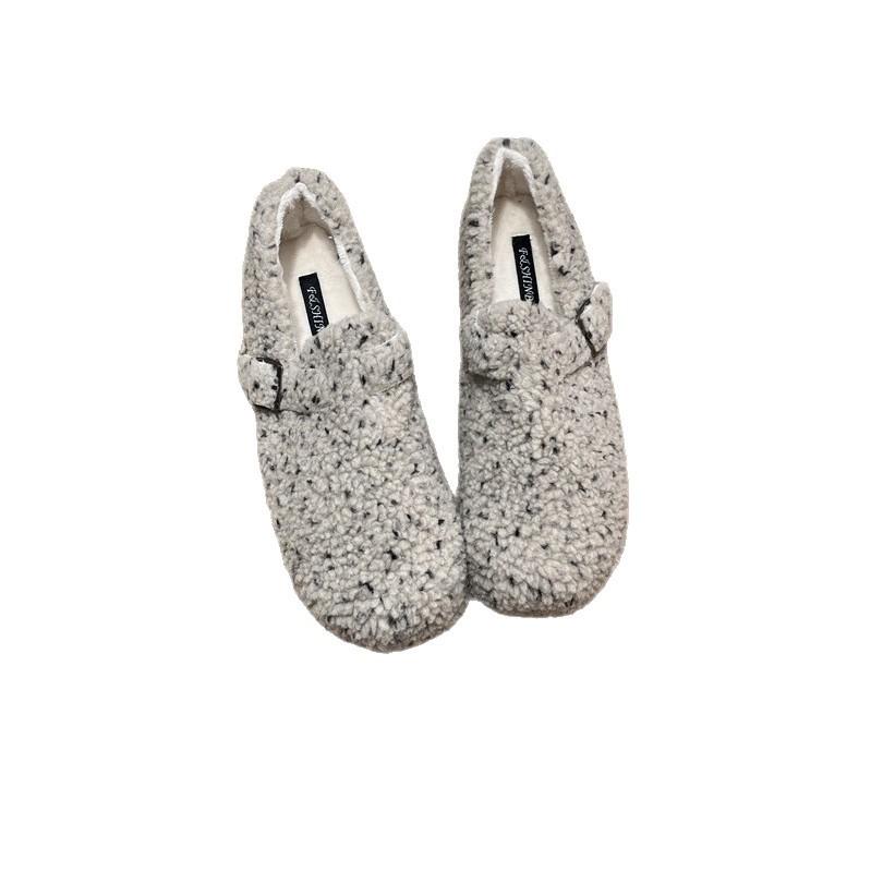 Internet celebrity fairy wind lamb wool white wool shoes female outer wear lazy one pedal warm velvet bag head shoes