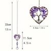 1pc Rainbow Crystal Sun Catcher, Tree Of Life Suncatchers Heart Shaped Hanging Ornament Chakra Stones Window Crystal Ball Prism