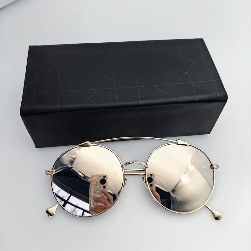 Retro Double Bridges Sunglasses  Men Luxury Brand Designer High Quality Metal Sun Glasses Fashion Women Round Glasses Uv400