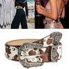 Edgy Punk Rock Women's Waist Belt For Jeans Buckles Charm PU Leather Adjustable Strap