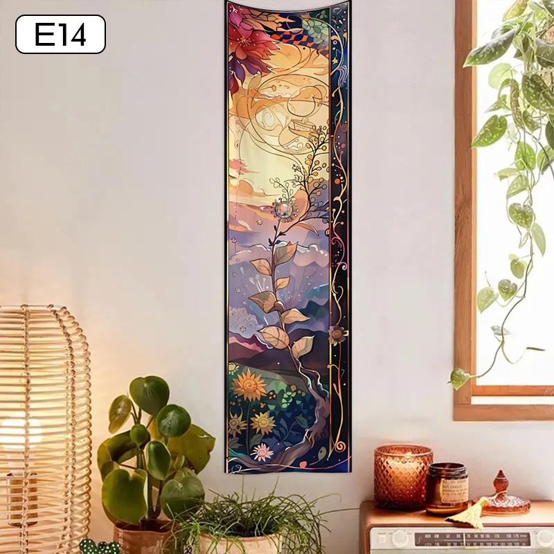 

Art Sun Moon Horoscope Printed Tapestry Tree of Life Floral Starry Sky Wall Hanging Bedroom Aesthetic Home Decor Tapestry 150x40 40x150cm
