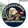2D Flat 1pc Aluminum Independence Day-Themed Wall Decor 7.87 inches x 7.87 inches Patriotic Decor Suitable for hanging on front doors, porches, and