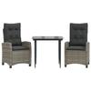 VidaXL 3-piece Garden Dining Set with Cushions Grey 3212782