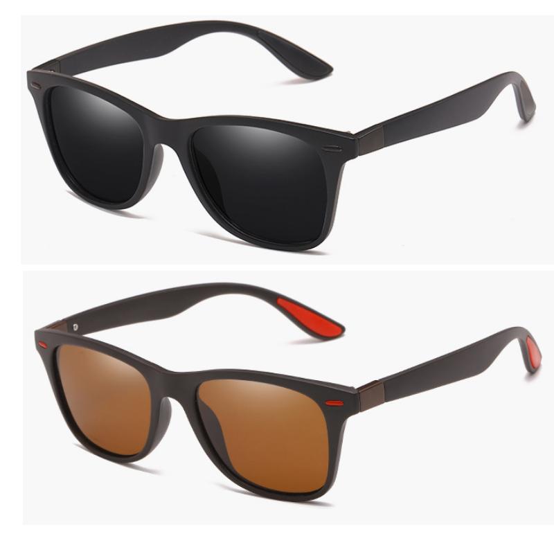 2Pack Retro Sunglasses for Women Men Trendy Sun Glasses Black Red Outdoor Sports Driving Fishing Glasses