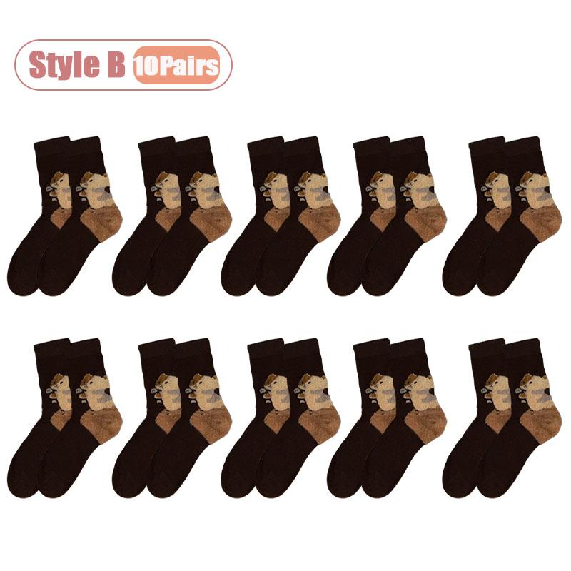 Boneless Cat Feather Yarn Socks High Tube Stackable Design Breathable Warm Winter Cartoon Womens Mid Calf Ankle Socks