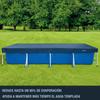 INTEX Rectangular Frame Pool Cover 28039 (for 450 X 220 Cm Pools) Rectangular, Debris Repellent, Water Stain Prevention, 4.5m Size