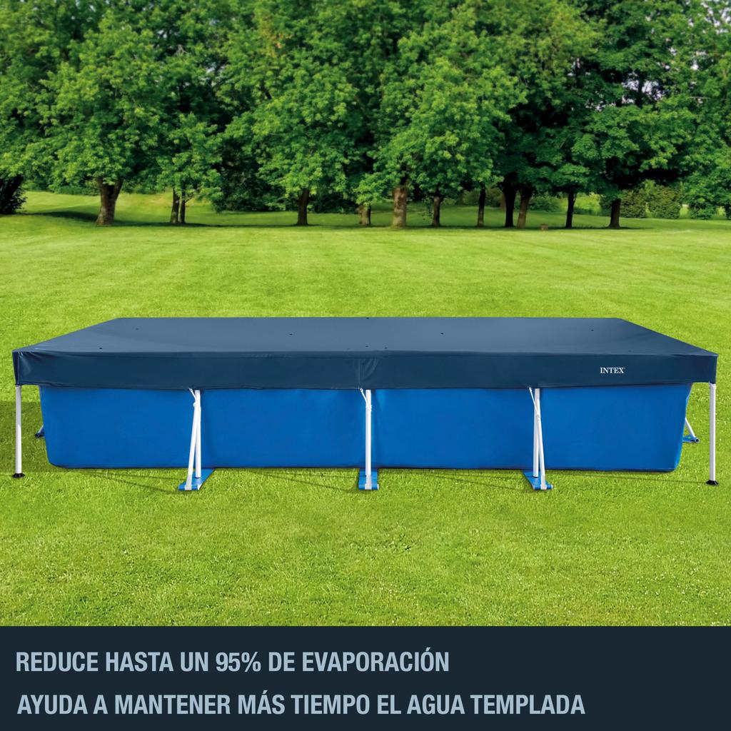 INTEX Rectangular Frame Pool Cover 28039 (for 450 X 220 Cm Pools) Rectangular, Debris Repellent, Water Stain Prevention, 4.5m Size