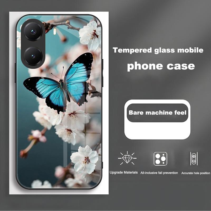 

Luxury Tempered Glass Case For Poco X7 Pro PocoX6 F6 X5 Pro Case Hard PC Shockproof Protector Cover Poco X6 Pro Cartoon Capa Poco F6